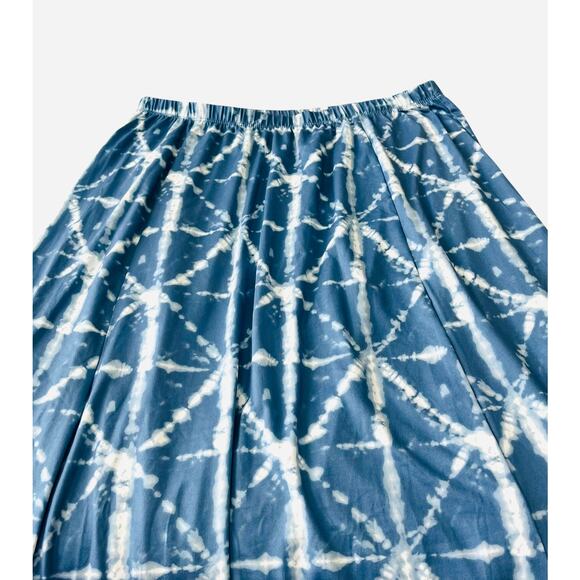 VERSONA ELASTICIZED GATHERED WAIST GATHERED, WOMENS, L, BLUE & WHITE - Picture 3 of 10